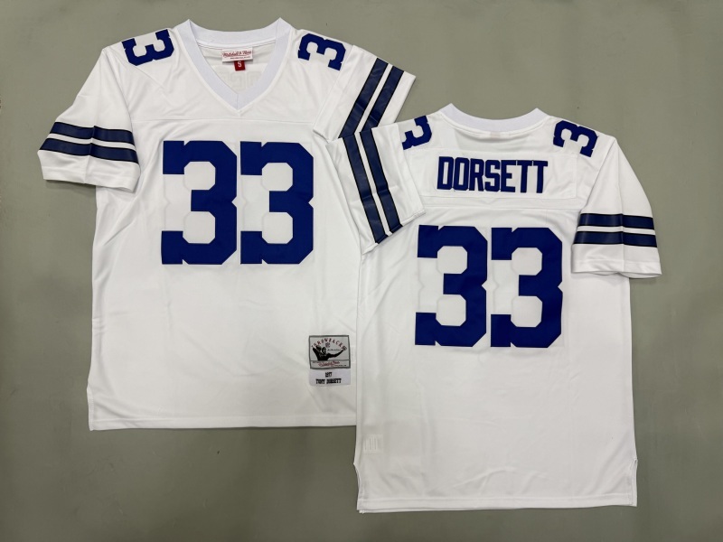 Men 2025 Nike Dallas Cowboys #33 Dorsett White Throwback Limited NFL Jersey 001->dallas cowboys->NFL Jersey